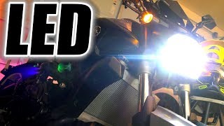 LED Headlight FZ07 amp WR450f Installation Review [upl. by Toinette]