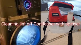 Ge profile combo all in one Cleaning lint off condenser with sprayer [upl. by Wetzell987]