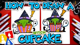 How To Draw Cupcake Witch For Halloween [upl. by Akehsat]