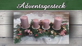 Adventsgesteck mit 4 Kerzen 🕯️ Weihnachtsbasteln 🎄 Weihnachtsdeko  DIY [upl. by Lupe32]