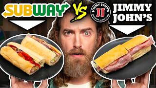 Subway vs Jimmy Johns Taste Test  FOOD FEUDS [upl. by Aikemal]