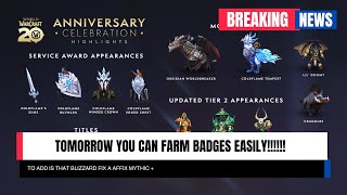 WoW 20th Anniversary How to Efficiently Farm Tier2 Set amp Celebration Badges  WoW Event Guide [upl. by Niamor]