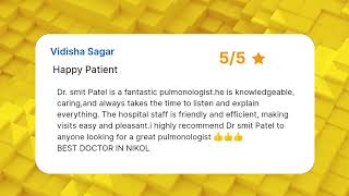 Satisfied Patient Feedback  Rudray Hospital  Dr Smit Patel  Pulmonologist amp Allergy Specialist [upl. by Dyun]