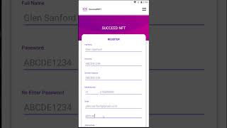 How to Register Account  Succeed NFT  Application nftrevolution [upl. by Kahler]