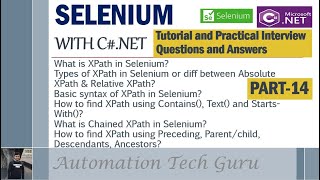 PART 14  XPATH METHODS in Selenium with CTutorial and Practical Interview Question and Answers [upl. by Ramalahs348]