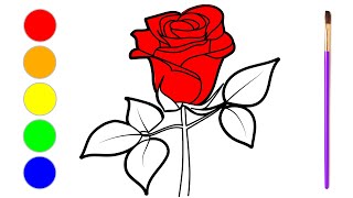 Vizatime per femije 1 trendafil i kuq  Coloring roses san valentines day [upl. by Oruhtra39]