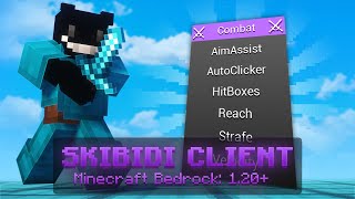 Best 12141 Minecraft Bedrock Hacked Client  Skibidi Client Showcase [upl. by Anasxor36]