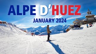 4K Alpe dHuez France Family Ski holiday Jan 2024 [upl. by Eiral]