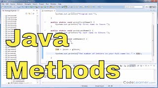 Java Programming Tutorial  01  Introduction To Methods [upl. by Lletnom]