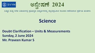 Doubt Clarification 1  Science  Units [upl. by Quartus]