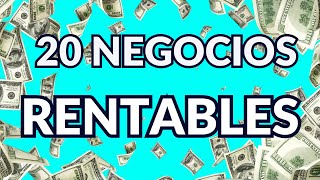 20 IDEAS de negocios RENTABLES con poco DINERO para EMPRENDER 2024 Negocio con ingresos recurrentes [upl. by Naujyt]