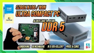 Budget DDR5 Mini PC  Topton SZBOX N100  N9N  Alder lakeN  Benchmark RIP N5105 [upl. by Noirad]