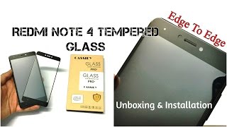 Cassiey Redmi Note 4 Tempered Glass Unboxing amp Installation INDIA [upl. by Joby]