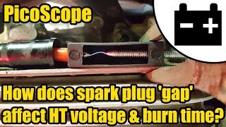 How does spark plug gap affect HT voltage amp spark burn time 1447 [upl. by Nail]