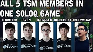 Doublelift Yellowstar Bjergsen Hauntzer Sven in one SoloQ Game [upl. by Conni128]