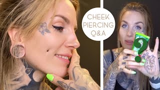 Cheek Piercings QampA  Best Tattoo Balm [upl. by Carine]