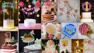 Quick Trends DIY Cake Topper  First Birthday Floral Topper  Cake Decoration Tutorial [upl. by Iddet]