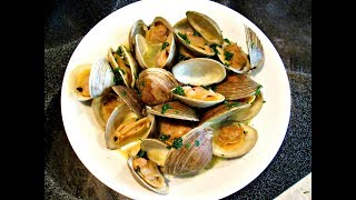 Steamed Clams  Cooking Live Littleneck Clams to perfection in 10 minutes  PoorMansGourmet [upl. by Mears]