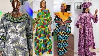 LES PLUS BELLES TENUES DE ROBES AFRICAINE EN PAGNE POUR DAMES  ANKARA LONG GOWN STYLES 2024 [upl. by Heilner]