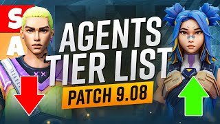 NEW Agent Tier List Patch 908  HUGE GEKKO NERFS  Valorant Meta Guide [upl. by Eisdnil]