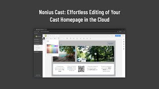 Nonius Cast Effortless Editing of Your Cast Homepage in the Cloud [upl. by Schertz]