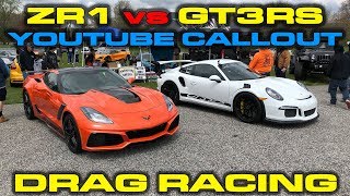 STREETSPEED VS DRAGTIMES  YouTube Callout 2018 Drag Racing  2018 Corvette ZR1 vs Porsche 911 GT3RS [upl. by Hebrew]