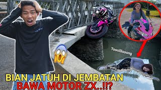 BIAN J4TUH DIJEMBATAN😱 NEKAT NGEBUT NAIK MOTOR ZX25R BARU ARIK PANIK  Mikael TubeHD [upl. by Haldis]