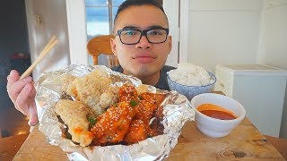 How to make SPICY KOREAN FRIED CHICKEN  Recipe  Mukbang [upl. by Tice]