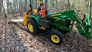 Family operates the John Deere 3025e [upl. by Middlesworth971]