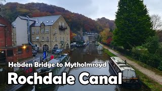 Hebden Bridge to Mytholmroyd  Rochdale Canal Towpath Walk 2020 [upl. by Miett]