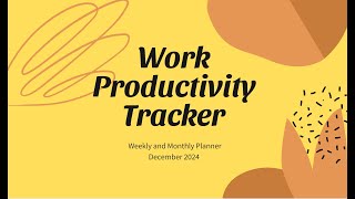 Work Productivity Tracker  December Monthly Planner [upl. by Nyleimaj]