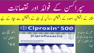 What are Uses and Adverse Drug Reactions of Ciproxin ciprofloxacin500 mg tablet in UrduHindi [upl. by Eibot996]