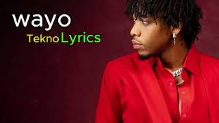 Tekno  Wayo Official Lyric Video [upl. by Acined114]