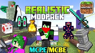 🔥Realistic Modpack For Android in MCPEMinecraft PE  Made By ME [upl. by Farrell]