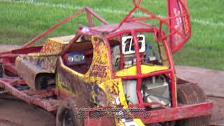 BRISCA F1 STOCKCARS BACK AT ODSAL BRADFORD CONSOLATION RACE AND THE BIG CRASH [upl. by Kreg]