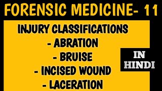 Injury classifications in Forensic Medicine  Abrasion  Contusion  Incised wound  Laceration [upl. by Kaspar]