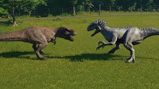 Indominus Rex VS TRex  Jurassic World Evolution [upl. by Humfrey]