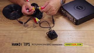 CCTV camera RCA phono and BNC connectors  handytips [upl. by Sajet]