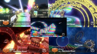 5 CUSTOM BEAUTIFUL Rainbow Roads For Mario Kart 8 [upl. by Akemad]