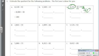 December 03 Module 2 Lesson 18 Estimation with Division Larger Dividends [upl. by Clancy515]