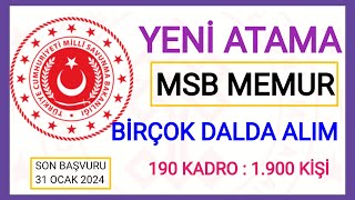 MEMUR İLANI✅MİLLİ SAVUNMA BAKANLIĞI YENİ MEMUR ATAMASI KARARI TÜM DETAYLARI✅ BAŞVURU NEREDEN YAPILIR [upl. by Adev583]