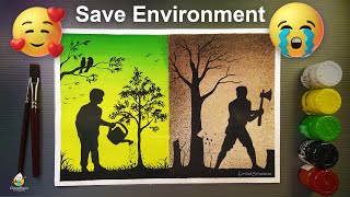 Environment Day 2024 Drawing Very Very Easy and Beautiful with Poster Color [upl. by Oilicec710]