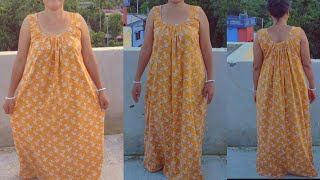 House use Sleeveless plate Nighty cutting and stitching buhut easy method [upl. by Eenerb722]