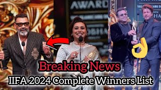 😱 IIFA 2024 Complete Winners List  IIFA Awards 2024  Shahrukh Khan  Bobby Deol  Bollywood [upl. by Yi]