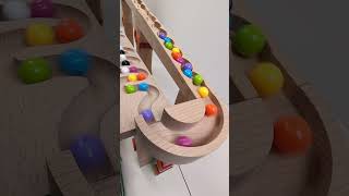 marble Run Race ASMR 185 Wooden Wave Course Colorful Marbles marblerun marblerunrace asmr [upl. by Myna]