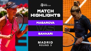 Rebeka Masarova vs Maria Sakkari  2023 Madrid Round 3  WTA Match Highlights [upl. by Ennayelhsa]