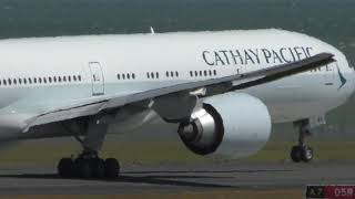 Cathay Pacific New Livery Boeing 777300ER takeoff Auckland Airport [upl. by Lorrin]