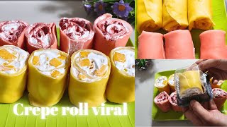 Crepe roll cake jajanan viral kekinian [upl. by Ettari]