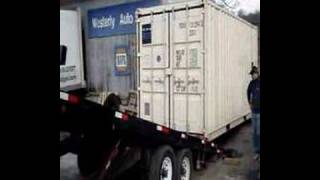 Storage  Shipping Container Tilt Bed Trailer Delivery In RI [upl. by Onivla]