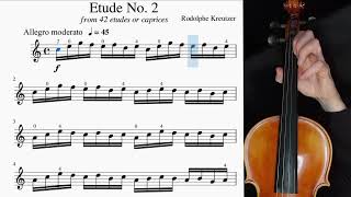 Kreutzer Violin Etude No 2 with Ragtime Piano Accompaniment Practice video Sheet Music Score [upl. by Deelaw]